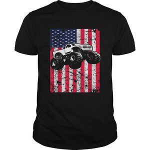 Best Price Monster Truck American Flag Racing Shirt